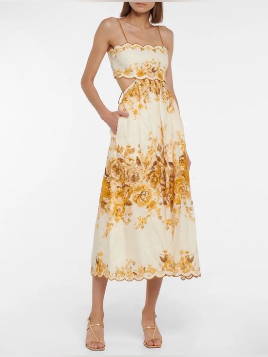 Zimmermann Dresses & Skirts - Zimmermann Aliane Floral Linen Midi Dress